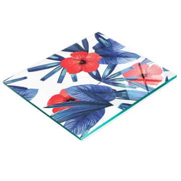 Elegantna i izdržljiva staklena ploča s printom crvenog hibiskusa 60x52 cm