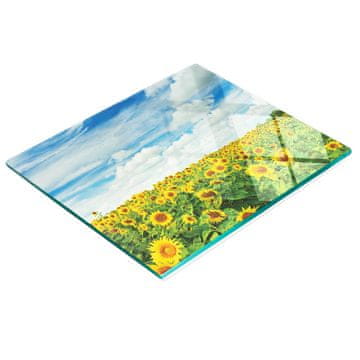 tulup.cz Dekorativna staklena daska za rezanje u kuhinji, Polje suncokreta 60x52 cm