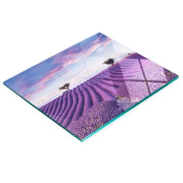 Staklena dekorativna daska za posluživanje grickalica s lavandom 60x52 cm