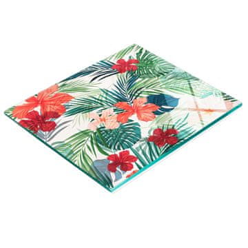 tulup.cz Elegantna i izdržljiva staklena ploča s printom tropskog cvijeća 60x52 cm