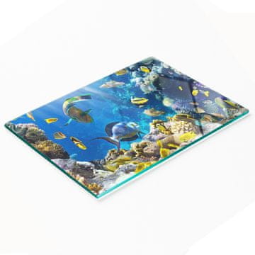 Kuhinjska višenamjenska dekorativna staklena daska koraljni greben 80x52 cm