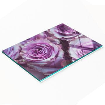 tulup.cz Dekorativna daska za rezanje od kaljenog stakla Ljubičaste ruže 80x52 cm