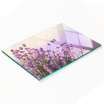 Staklena kuhinjska daska za rezanje s ukrasnom grafikom lavanda 80x52 cm