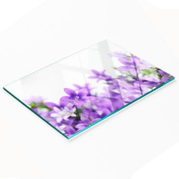 Dekorativna daska od kaljenog stakla za rezanje, ljubičasta zvona, 80x52 cm