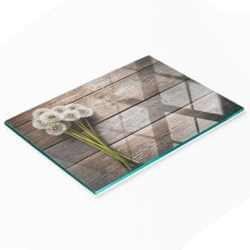 tulup.cz Izdržljiva i elegantna staklena ploča s uzorkom maslačka na pločama 80x52 cm