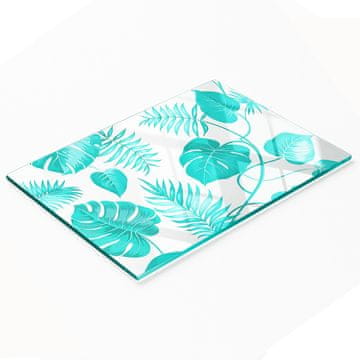 tulup.cz Dekorativna daska za rezanje od kaljenog stakla s tropskim lišćem 80x52 cm