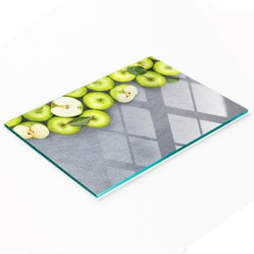 tulup.cz Dekorativna staklena daska za posluživanje grickalica Zelene jabuke 80x52 cm