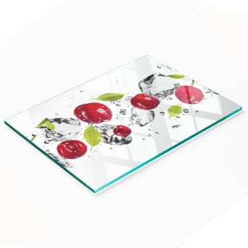 tulup.cz Višenamjenska dekorativna staklena ploča za kuhinju s motivom trešanja i vode 80x52 cm