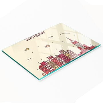 tulup.cz Dekorativna staklena daska za rezanje za kuhinju Varšava Poljska 80x52 cm