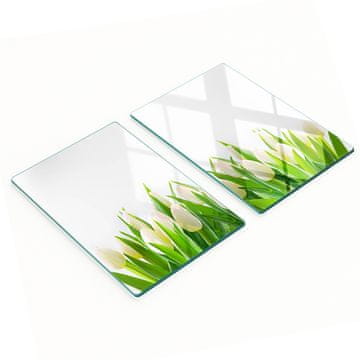 tulup.cz Dekorativne staklene daske za rezanje u kuhinji Bijeli tulipani 2x40x52 cm