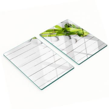 tulup.cz Set kuhinjskih dasaka od kaljenog stakla s uzorkom bambusa 2x40x52 cm