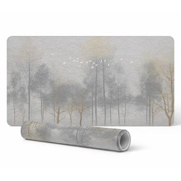 Antyposklizna podloga za stol s uzorkom maglovite šume s pticama 120x60 cm