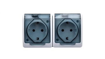 Hermes hermetična Schuko utičnica s/s poklopcem za dim 16A IP44 bijela 0325-01