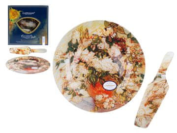 Carmani DEKORATIVNI TANJUR S LOPATICOM ZA TORTU VAN GOGH VAZA S RUŽAMA