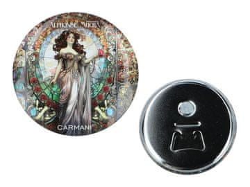 Carmani OTVARAČ ZA BOCE MAGNET ZA HLADNJAK ALFONS MUCHA UMJETNIČKI POKLON