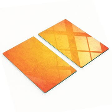 Kaljeno staklene kuhinjske daske s grafikom narančasta žbuka 2x30x52 cm