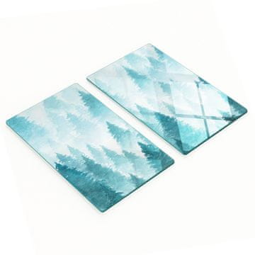 Set kaljenih staklenih kuhinjskih dasaka s grafikom šume 2x30x52 cm