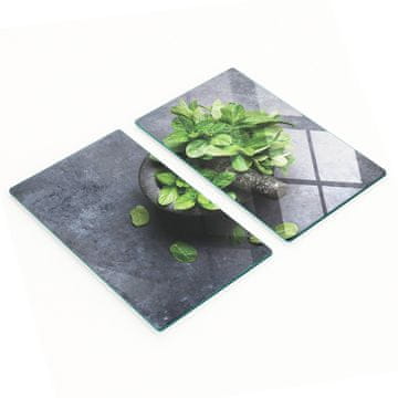 tulup.cz Elegantne i izdržljive staklene ploče s mint printom i mortom 2x30x52 cm