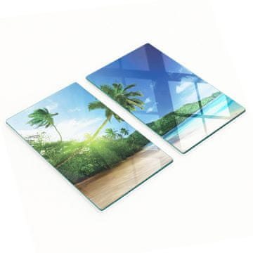 tulup.cz Kuhinjske daske od kaljenog stakla s grafikom plaže Sejšela 2x30x52 cm