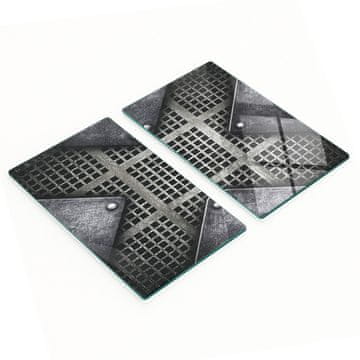 Staklene kuhinjske daske za posluživanje s grafikom metalna mreža 2x30x52 cm