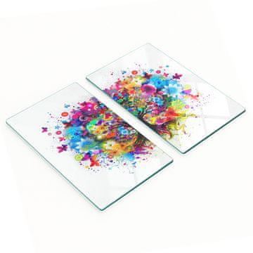 tulup.cz Kuhinjske daske od kaljenog stakla sa šarenim grafikama drveća 2x30x52 cm
