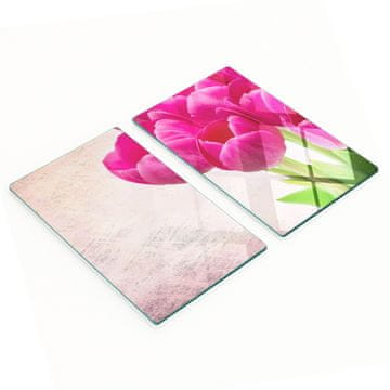 Staklene ploče s otiskom ružičasti tulipani 2x30x52 cm