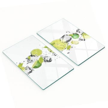 tulup.cz Staklene daske za rezanje za kuhinju s grafikom limete i vode 2x30x52 cm