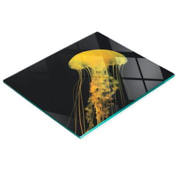 tulup.cz Višenamjenska dekorativna staklena kuhinjska ploča Žuta meduza 60x52 cm