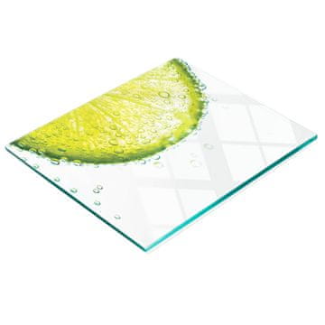 Ukrasna staklena kuhinjska daska za rezanje s grafikom limeta voda 60x52 cm