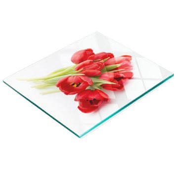 tulup.cz Staklena daska za rezanje za kuhinju s grafikom crvenih tulipana 60x52 cm