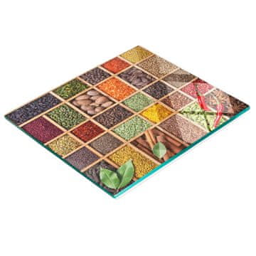 tulup.cz Dekorativna daska za rezanje od kaljenog stakla za začine i bilje 60x52 cm