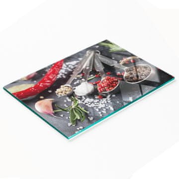 Dekorativna daska od kaljenog stakla za rezanje začina i trava 80x52 cm