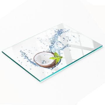 tulup.cz Staklena ukrasna daska za posluživanje grickalica Kokos i voda 80x52 cm