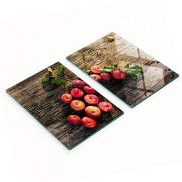 Staklene kuhinjske daske za rezanje s grafikom jabuke na stolu 2x40x52 cm
