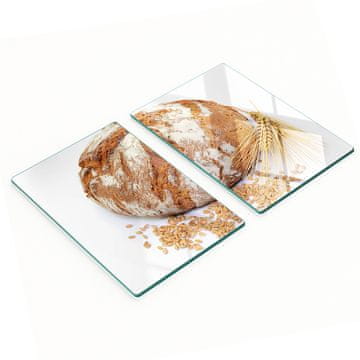 Staklene kuhinjske daske za posluživanje s grafikom kruh i pšenica 2x40x52 cm