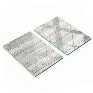 Komplet kaljenih staklenih daski za kuhanje s uzorkom drveta 2x40x52 cm
