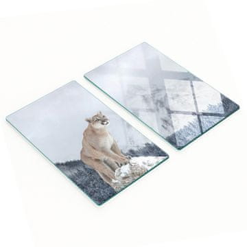 Kuhinjska višenamjenska dekorativna daska od kaljenog stakla Puma 2x30x52 cm
