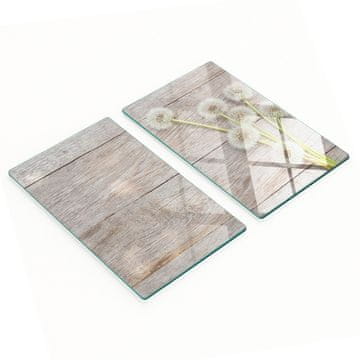 Staklene kuhinjske daske za rezanje s grafikom buketa maslačka 2x30x52 cm