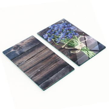 Trajne i elegantne staklene ploče s uzorkom plavih različka 2x30x52 cm