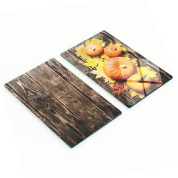 Staklene dekorativne ploče za posluživanje grickalica, bundeve, smeđa, 2x30x52 cm