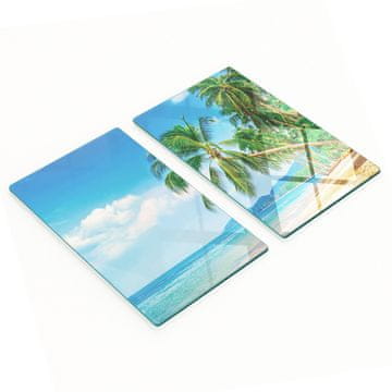 Kaljeno višenamjensko dekorativno staklo plaža palme 2x30x52 cm