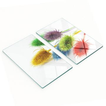 Set kaljenih staklenih kuhinjskih daski s otiskom čička 2x30x52 cm