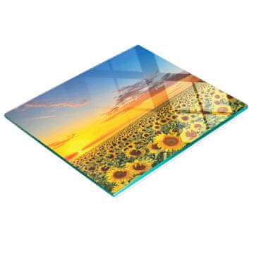 Dekorativna daska za rezanje od kaljenog stakla s motivom suncokreta, 60x52 cm