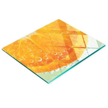 Kuhinjska višenamjenska dekorativna staklena daska narančasta voda 60x52 cm