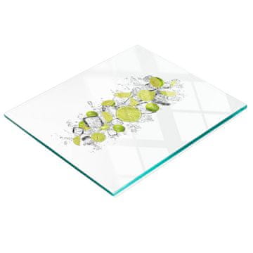 tulup.cz Staklena kuhinjska daska s uzorkom kockica leda, okus limete, 60x52 cm