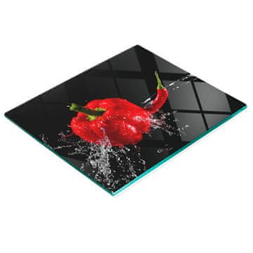 tulup.cz Dekorativna staklena daska za rezanje u kuhinji, crvena paprika, 60x52 cm