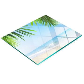 tulup.cz Dekorativna staklena daska za rezanje u kuhinji Tropska plaža 60x52 cm