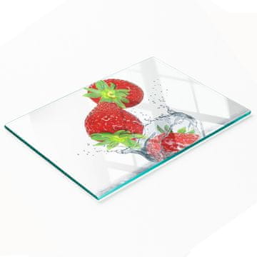 tulup.cz Kuhinjska ploča od kaljenog stakla s grafikom padajućih jagoda 80x52 cm