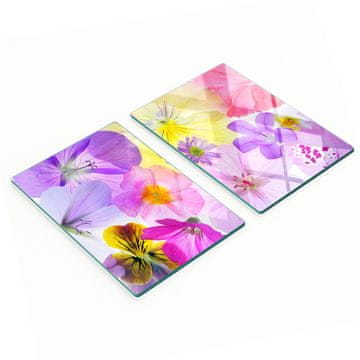 Set kaljenih staklenih dasaka za rezanje s uzorkom maćuhica 2x40x52 cm