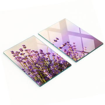 Set tvrdih staklenih kuhinjskih daski s grafikom lavande 2x40x52 cm